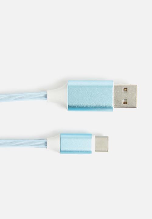 Larry's - Led auto off usb cable - blue - type c