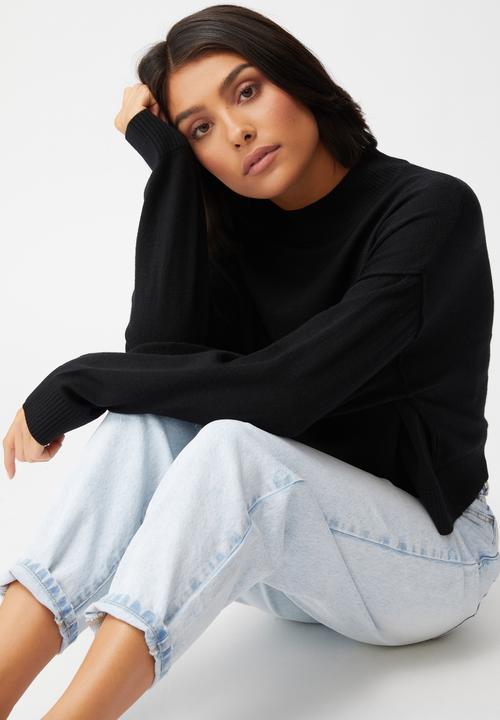 Cotton On - Wool crew neck pullover - black