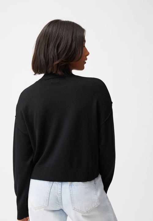 Cotton On - Wool crew neck pullover - black