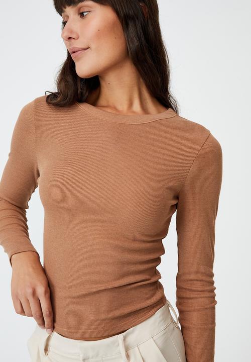 Cotton On - The turn back long sleeve top - soft camel marle