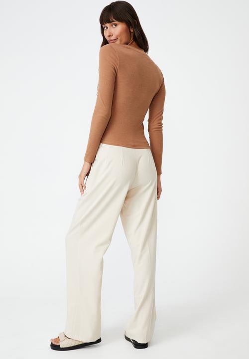 Cotton On - The turn back long sleeve top - soft camel marle