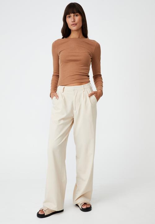 Cotton On - The turn back long sleeve top - soft camel marle