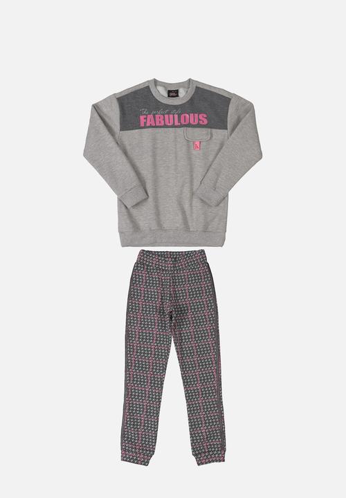 Gloss - Girls sweatshirt & sweatpants set - grey