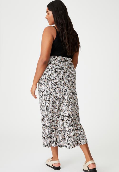 Cotton On - Curve all day slip skirt - diane floral black
