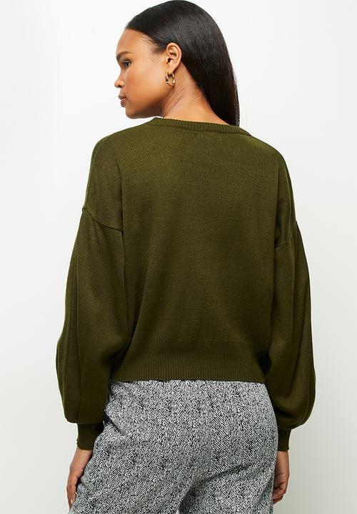 edit - Drop shoulder jumper - moss green