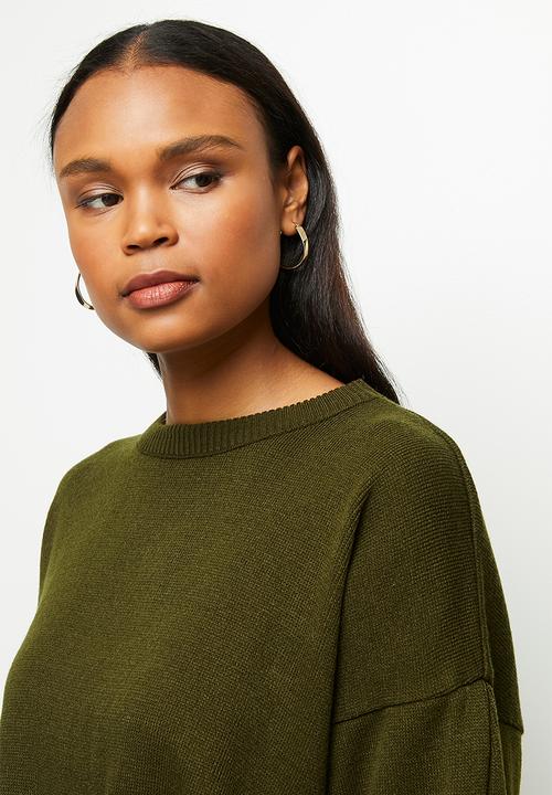 edit - Drop shoulder jumper - moss green