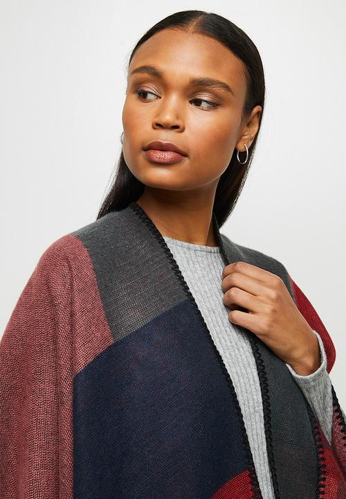 edit - Colourblock poncho - multi