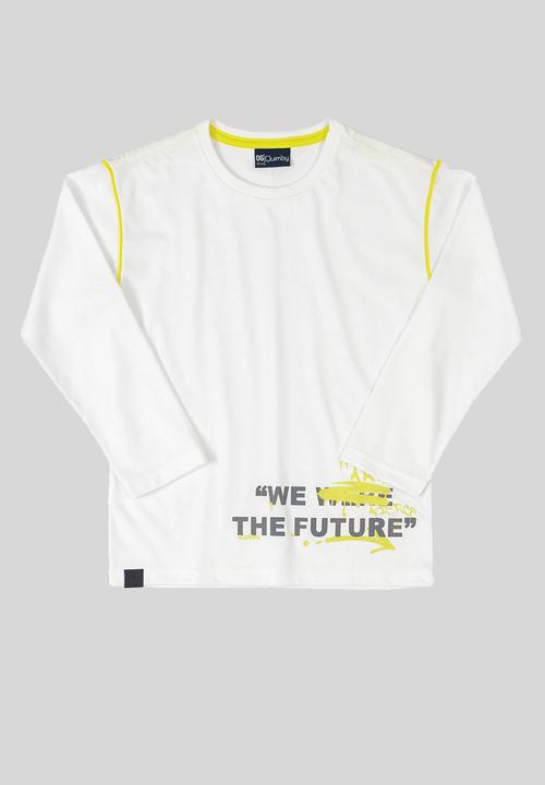 Quimby - Boys long sleeve single jersey tee - white