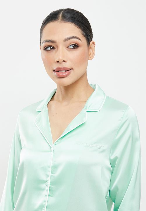 Missguided - Missguided script shirt shorts pyjamas - mint