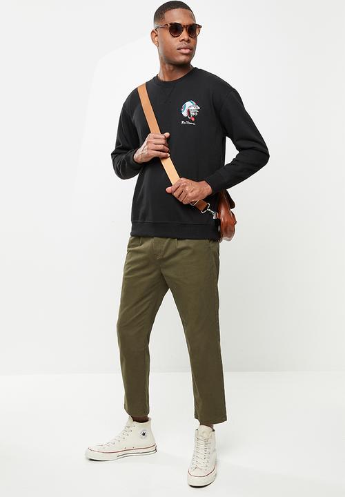 Ben Sherman - Cat crew top - black