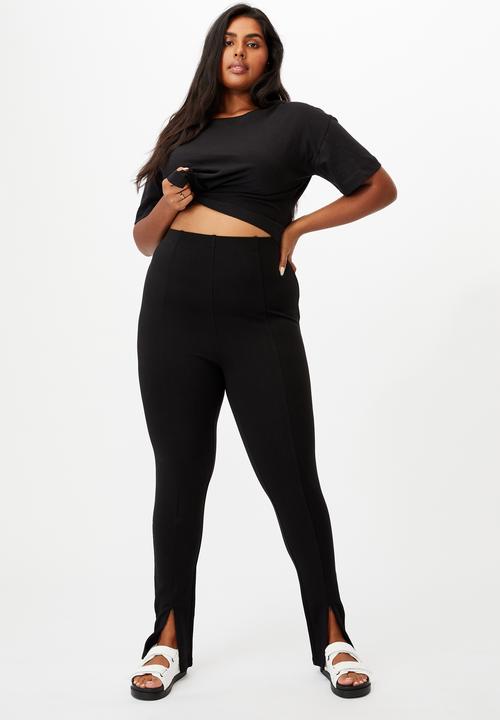 Cotton On - Curve zip front ponte legging - black