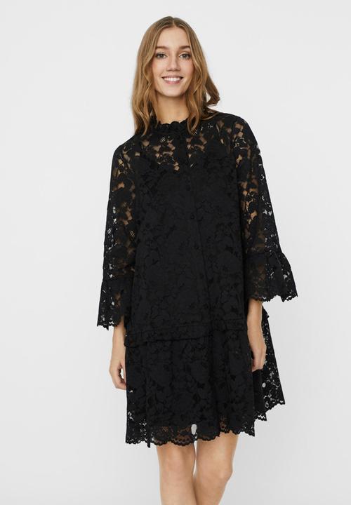 Vero Moda - Aurelia 7/8 lace dress - black