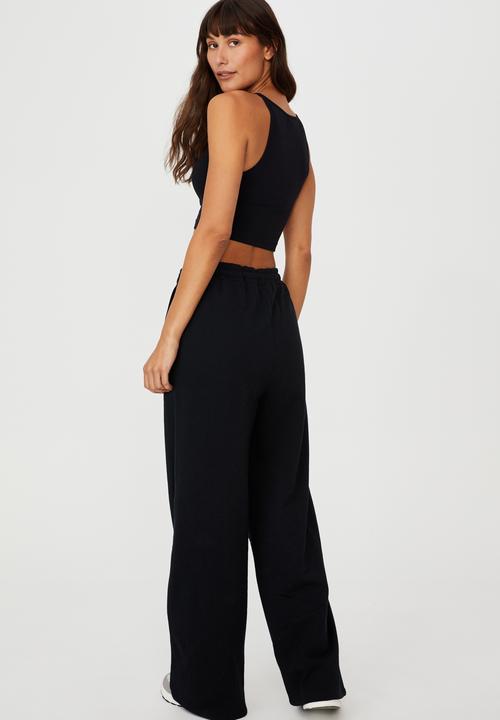 Cotton On - Kora wide leg track pants - washed black