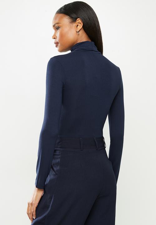 POLO - Brixton long sleeve second skin polo tee - navy