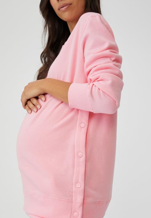 Cotton On - Maternity button side fleece - prism pink