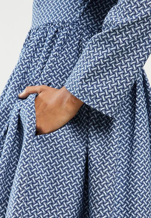 AMANDA LAIRD CHERRY - Lethaba dress -  navy & white 