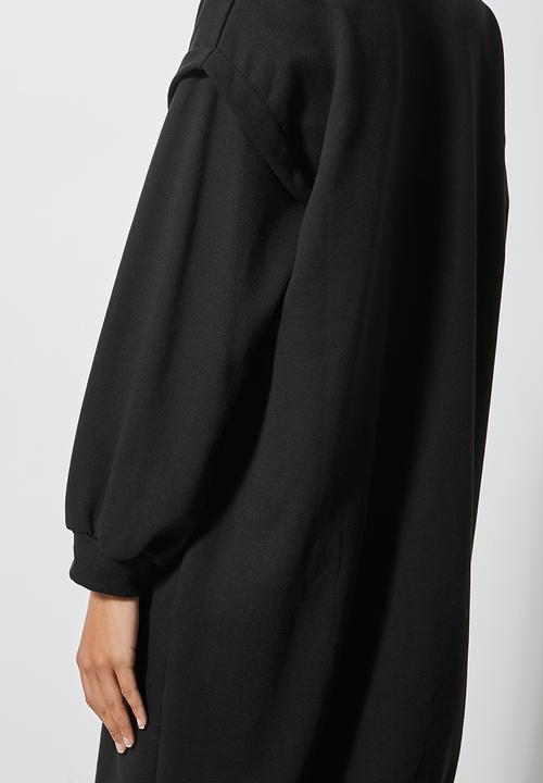 Superbalist - Dropped shoulder oversize sweat dress - black