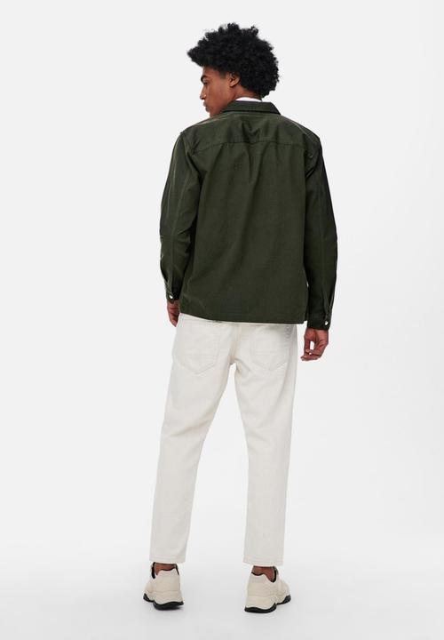 Only & Sons - Silvio long sleeve overshirt - peat