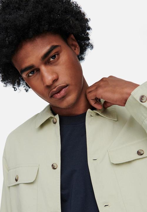Only & Sons - Silvio long sleeve overshirt - pelican