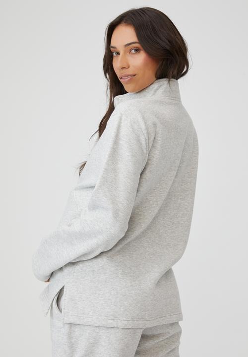 Cotton On - Maternity zip front fleece - light grey marle