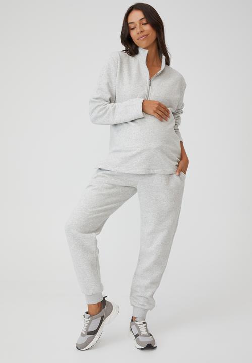 Cotton On - Maternity zip front fleece - light grey marle