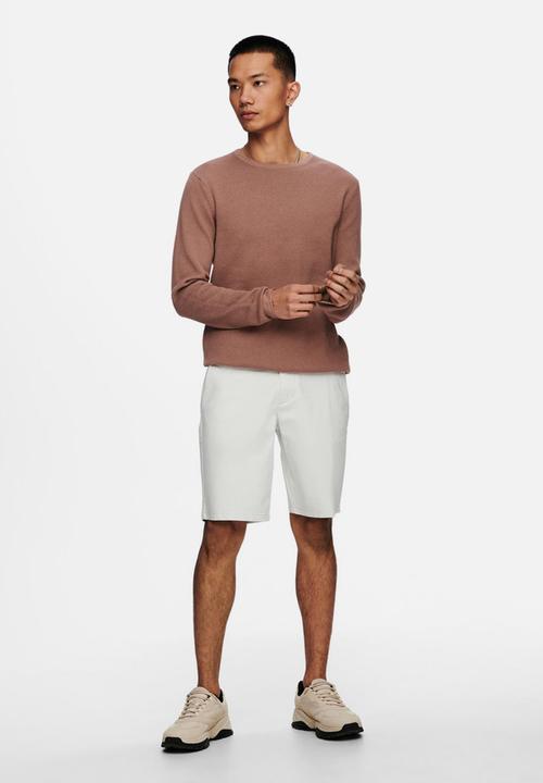 Only & Sons - Onspanter life 12 struc crew knit - burlwood pink