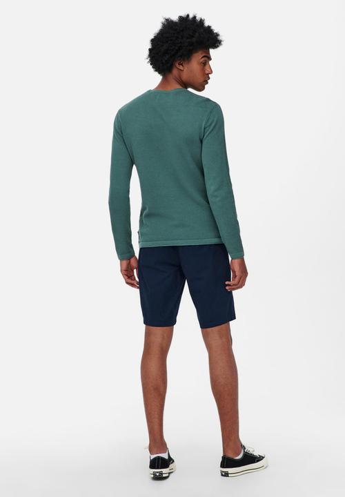 Only & Sons - Onspanter life 12 struc crew knit - north atlantic teal