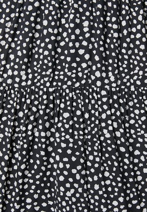 Superbalist - Tiered midi skirt - black & white