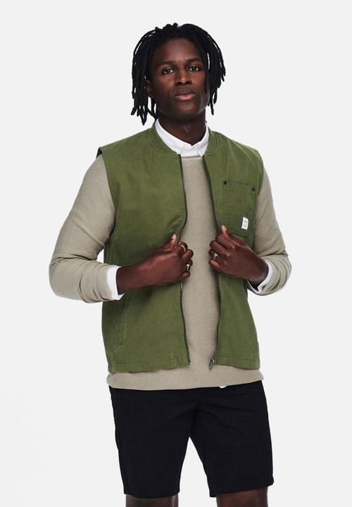Only & Sons - David life vest - olive night