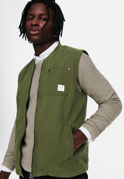Only & Sons - David life vest - olive night