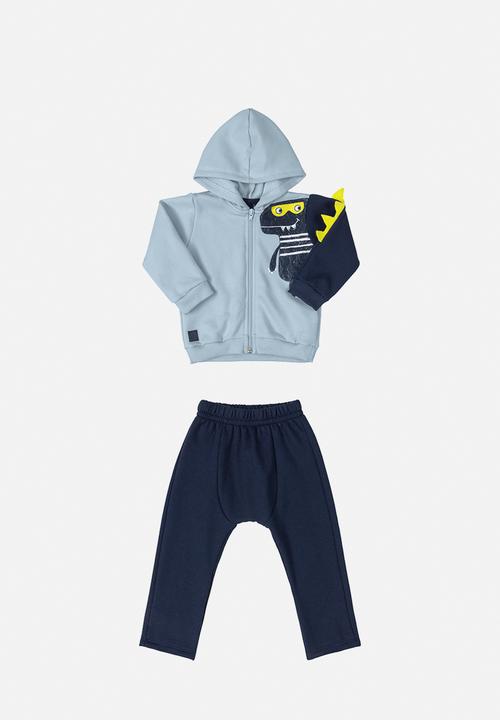 Quimby - Baby boys hoodie & jogger set - blue