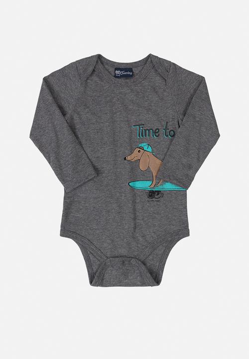 Quimby - Baby boys single jersey bodysuit - dark grey