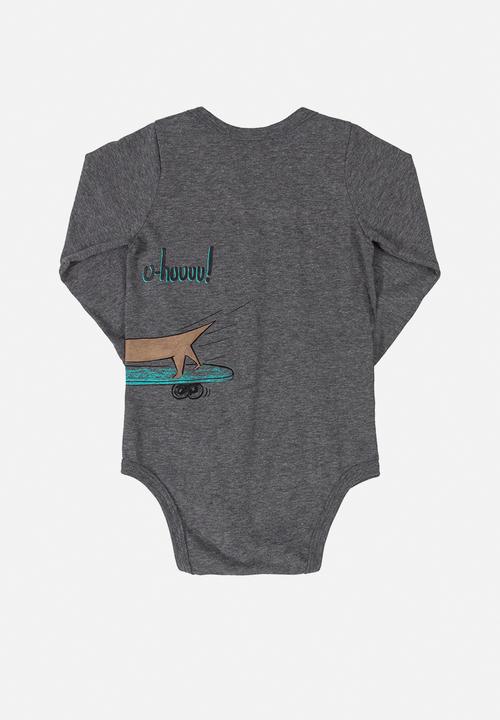 Quimby - Baby boys single jersey bodysuit - dark grey
