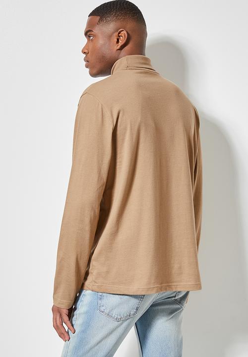 Superbalist - Milan long sleeve roll neck tee - taupe