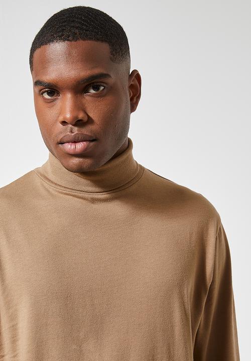 Superbalist - Milan long sleeve roll neck tee - taupe