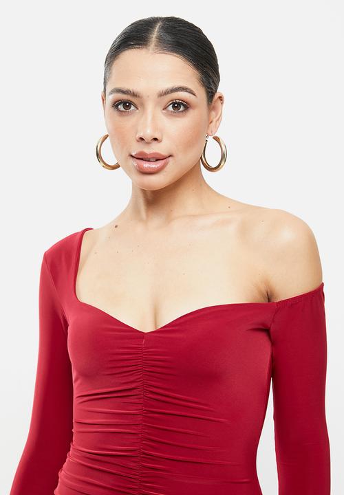 Missguided - Slinky ruched mini dress - red