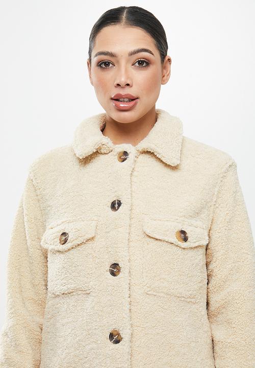 Missguided - Borg shacket - cream