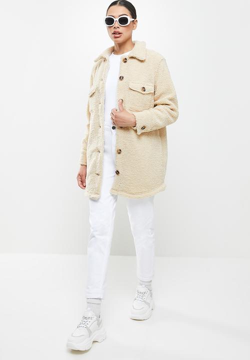 Missguided - Borg shacket - cream