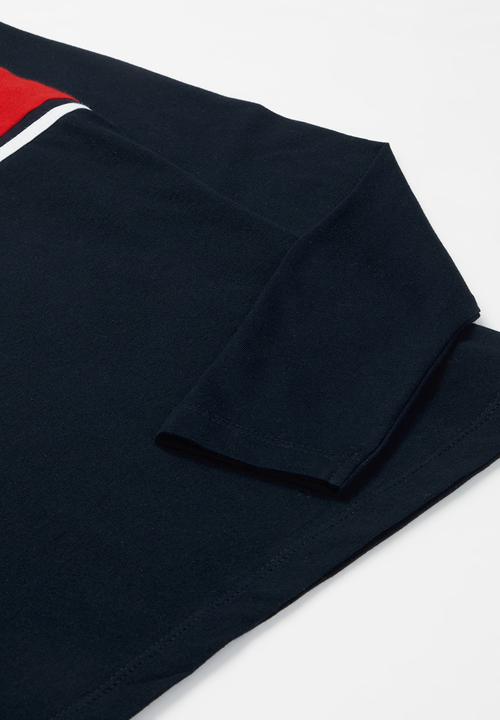 POLO - Boys lucas cut & sew long sleeve tee - navy
