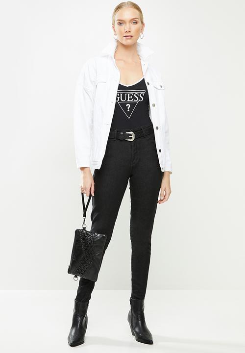 GUESS - Sleeveless Guess dynasty logo bodysuit - black
