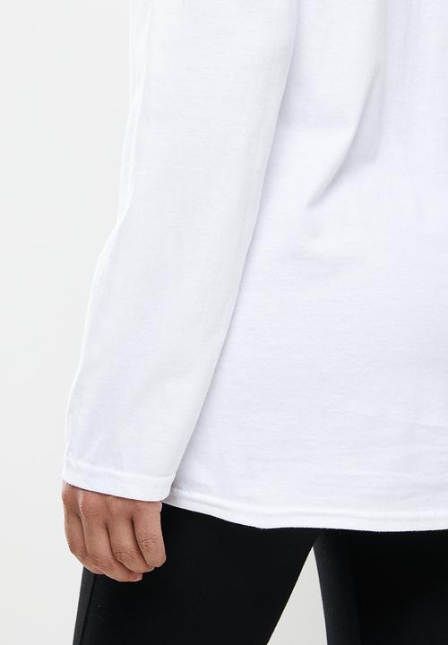 Missguided - Paradise leopard graphic long sleeve tee - white