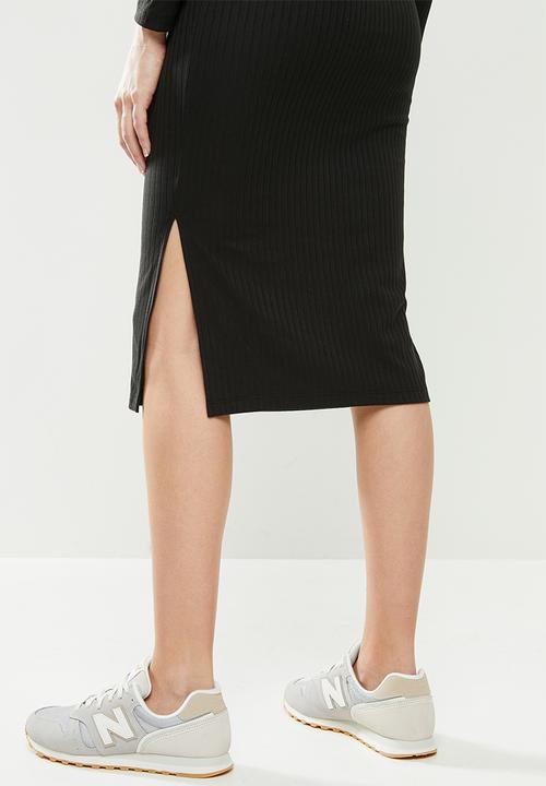 Superbalist - Long sleeve Henley column dress - black