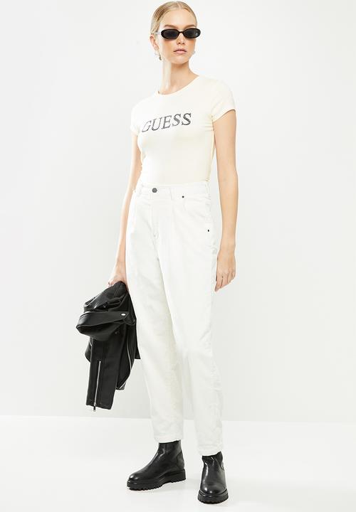GUESS - Short sleeve Guess brenda tee - off white