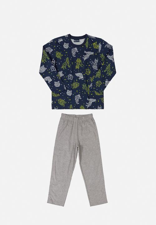 Quimby - Boys printed pyjama set - navy & grey