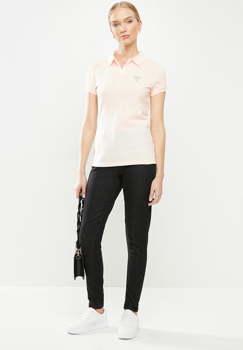 GUESS - Short sleeve classic Guess polo - light pink