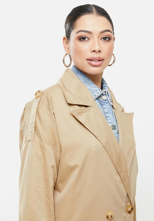 Missguided - Oversized trench coat - tan