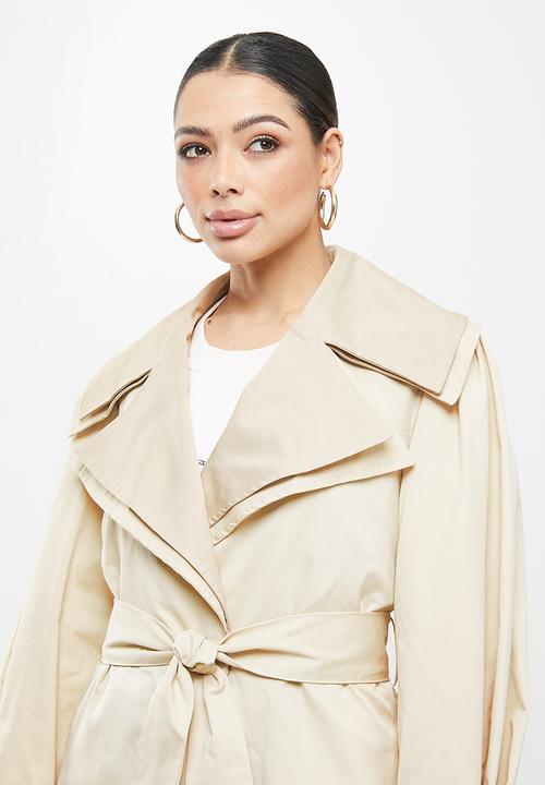 Missguided - Tonal contrast trench - cream