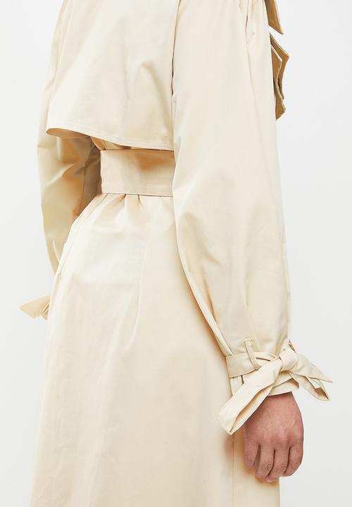Missguided - Tonal contrast trench - cream