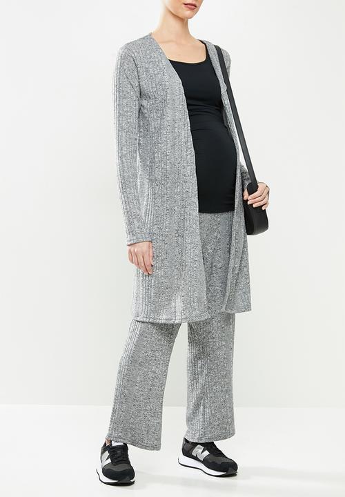 Superbalist - Ribbed open midi cardi - light grey 