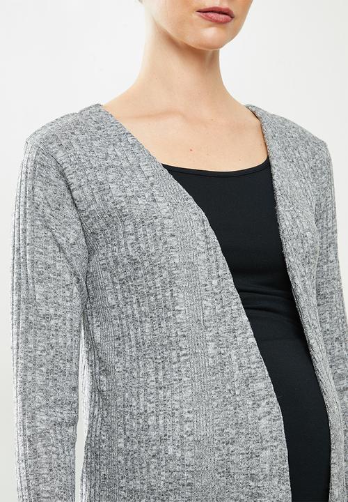 Superbalist - Ribbed open midi cardi - light grey 